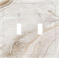 Decorative Switch Plates Beige Marble Pattern 2 Gang Double Toggle Wall Plate Outlet Light Switch Cover Electrical Faceplate for living Room Bedroom Decor