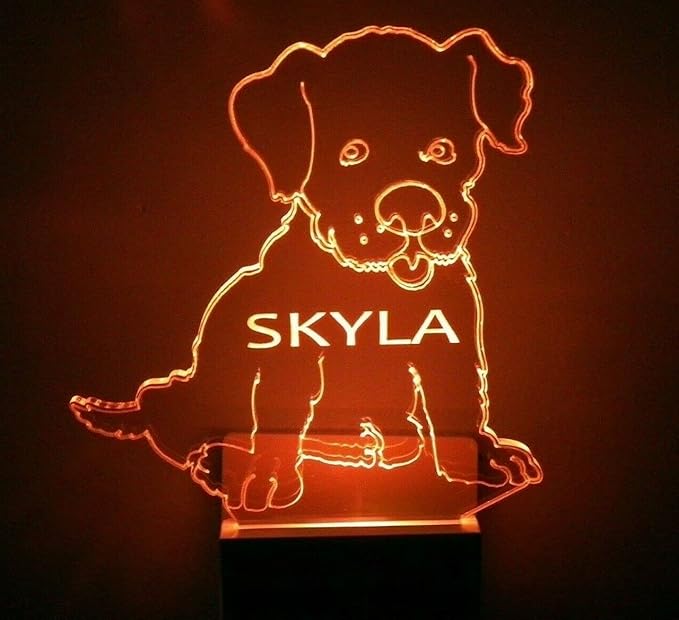 Night Light Multi Color Personalized LED Plug-in, Ultra-Slim Touch Night Light Smart Dusk to Dawn Sensor, Kids Children's Bedroom Kitchen Bathroom Hallway Play Room Variations (Puppy Pup Dog)