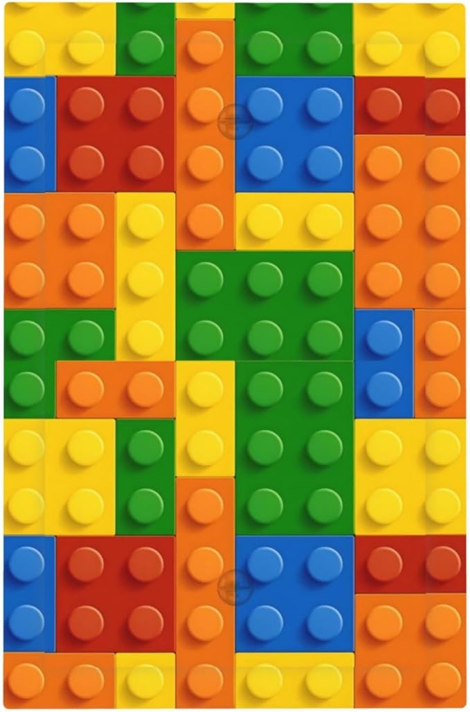 Building Blocks Theme Colored Bricks Print Light Switch Cover Plate 1 Gang No Device Blank Electrical Wall Plates Faceplate Decorative Switch Plate Covers for Room Office Home Decor