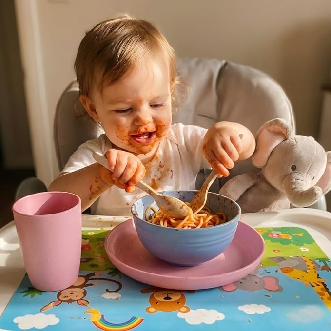 Wheat Straw Dishes Dinnerware Sets, Kaloo 20pcs Lightweight Unbreakable Dish Set, Microwave and Dishwasher Safe, Reusable Kids and Toddler Plates and Bowls Sets