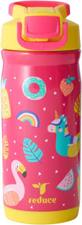 Reduce Hydrate Pro Kids 14oz Stainless Steel Insulated Water Bottle w/Straw – Spill Proof Tumbler for Kids – 30 Hour Cold Retention – Dishwasher Safe Leak-Proof Design - Pool Party