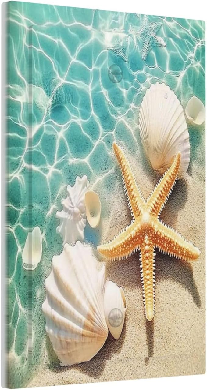 Light Switch Cover Plate Sea Shells And Star Fish In Ocean Beach 1 Gang No Device Blank Electrical Wall Plates Faceplate Decorative Switch Plate For Bathroom Home Decor
