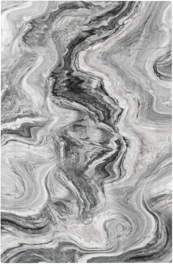 Beautiful Grey Marble Texture Simple Abstract Print Light Switch Cover Plate 1 Gang No Device Blank Electrical Wall Plates Faceplate Decorative Switch Plate for Bathroom Kitchen Decor