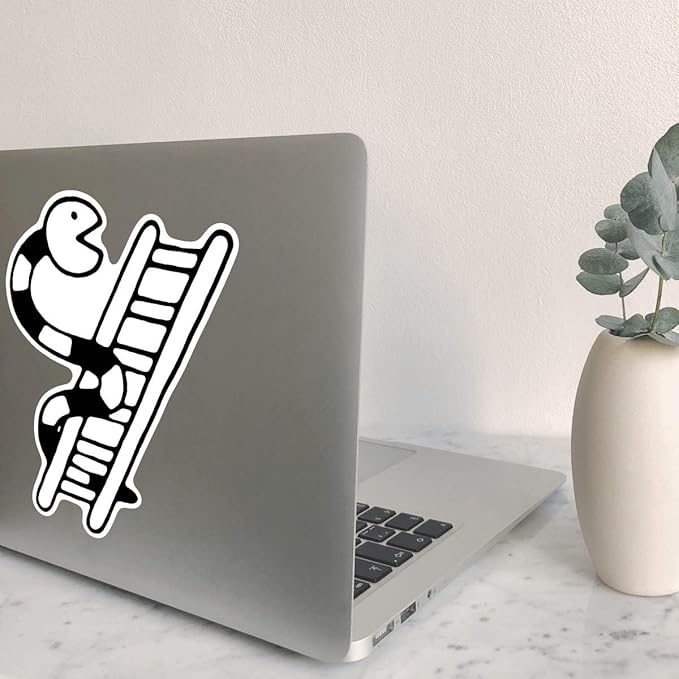 Azeeda 'Snakes & Ladders' White Premium Vinyl Decal Sticker – Waterproof, Durable & Easy to Apply - Ideal for Car Bumpers, Windows, Bins and More (DW00024895)