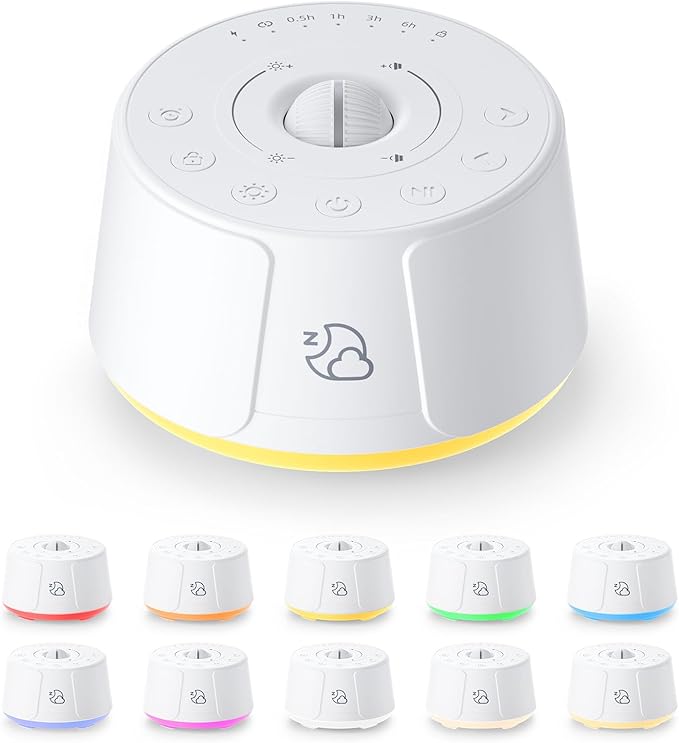 Sound Machine White Noise Machine - 30 Soothing Sounds, 10 Colors Night Light, Rechargeable Battery- Travel Portable Sound Machine for Sleep Baby Adults, Perfect Sleeping Companion