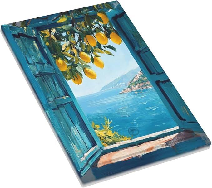 Window View Coastal Lemon Tree Mediterranean Landscape Light Switch Cover Plate 1 Gang No Device Blank Electrical Wall Plates Faceplate Decorative Switch Plate Covers for Bedroom Living Room Decor