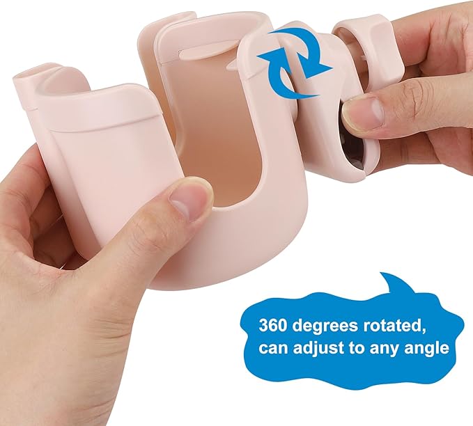 Accmor Stroller Cup Holder with Phone Holder, Bike Cup Holder, Universal Cup Holder for Uppababy Nuna Doona Strollers, 2-in-1 Cup Phone Holder for Stroller Bike Accessory