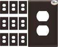ENERLITES Duplex Receptacle Outlet Wall Plate, Gloss Finish, Midway Size 1-Gang 4.88" x 3.11", Unbreakable Polycarbonate Thermoplastic, UL Listed, 8821M-BR-10PCS, Brown (10 Pack)