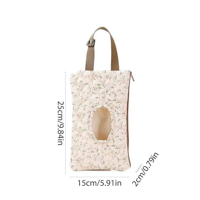 Quilted Baby Diaper and Wipes Pouch Portable Mommy Bag for Stroller Reusable Wipes Pouch with Lanyard for Casual Travel
