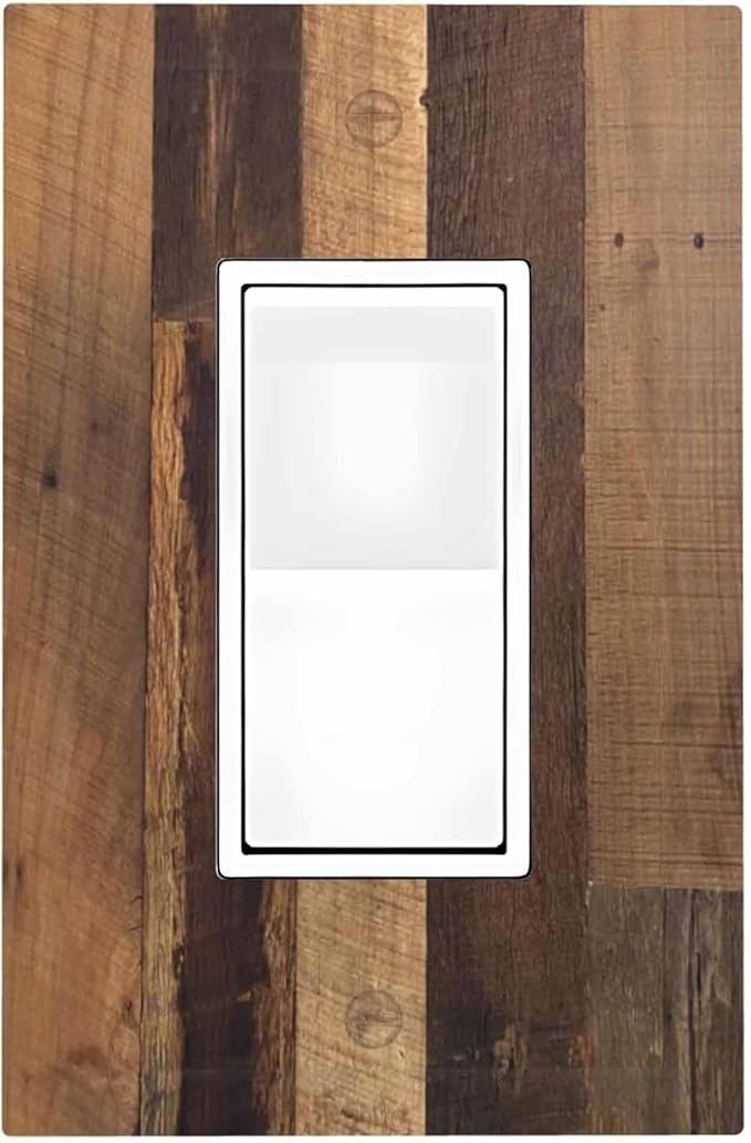 Decorative Outlet Covers Natural Wood Brown Wooden Planks 1 Gang Single Rocker Light Switch Cover Plate Wall Plates Gfci Faceplate For Farmhouse Cabin Decor