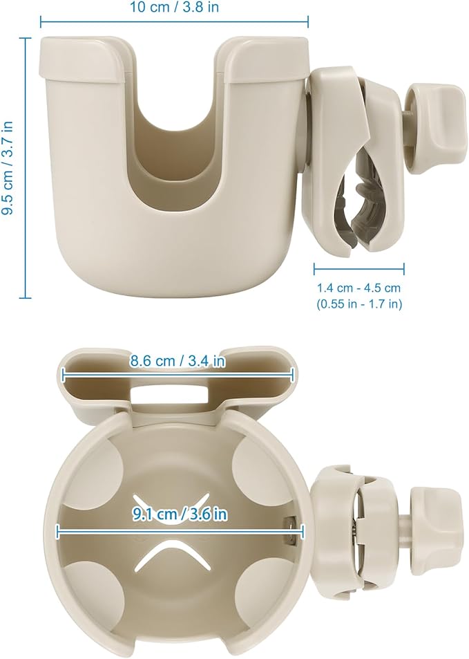 Accmor Stroller Cup Holder with Phone Holder, Bike Cup Holder, Universal Cup Holder for Uppababy Nuna Doona Strollers, 2-in-1 Cup Phone Holder for Stroller Bike Accessory