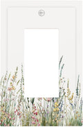 Decorative Outlet Covers Boho Wildflower Green Leaves Rustic Floral Botanical 1 Gang Single Rocker Light Switch Cover Plate Wall Plates GFCI Faceplate for Bedroom living Room Decor