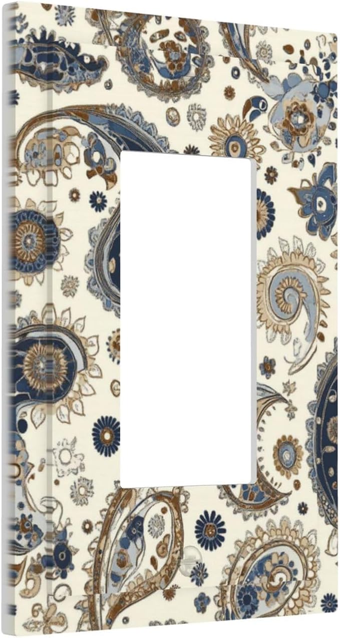 Decorative Outlet Covers Doodle Style Floral Abstract Teardrop 1 Gang Single Rocker Light Switch Cover Plate Wall Plates Gfci Faceplate For Bed Room Living Room Decor