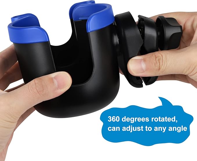 Accmor Stroller Cup Holder with Phone Holder, Bike Cup Holder, Universal Cup Holder for Uppababy Nuna Doona Strollers, 2-in-1 Cup Phone Holder for Stroller Bike Accessory