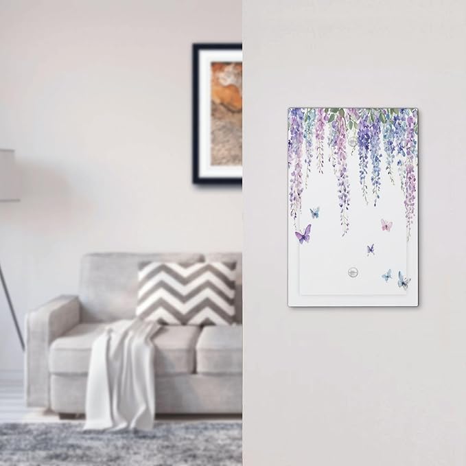 Light Switch Cover Plate Purple Flowers Watercolor Floral Butterflies 1 Gang No Device Blank Electrical Wall Plates Faceplate Decorative Switch Plate For Bed Room Living Room Decor