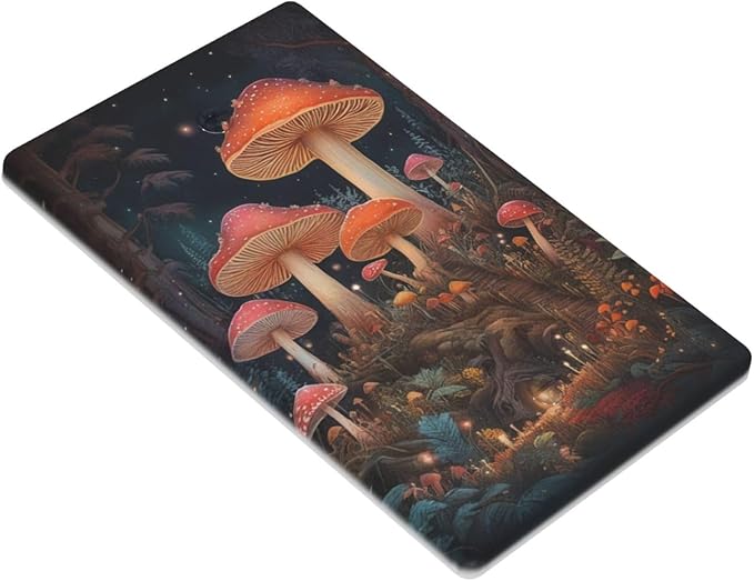 Decorative Art Light Switch Covers Enchanted Mushroom Forest 1 Gang No Device Blank Switchplate Electrical Faceplate for Home Decor