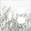 Wildflower Garden Rustic Green Leaf Floral Wallplates 1 Toggle 1 Duplex Switch Plate Electrical GFCI Faceplate Decorative Light Switch Covers for Bed Room Living Room Decor