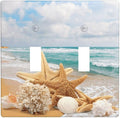 Ocean Beach Seashell Double Light Switch Cover Plates Decorative 2 Gang Wall Plate Double Toggle Lightswitch Cover