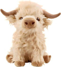 OROZCOR Microwavable Highland Cow Stuffed Animal, Weighted Highland Cow Plush Toys, Cute Weighted Stuffed Animals Gifts for Adult Kids Girls Boys (Microwavable White)