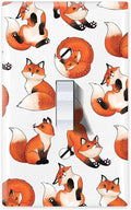 WIRESTER Single Gang Toggle Light Switch Plate/Wall Plate Cover - Red Fox Funny Playful Postures