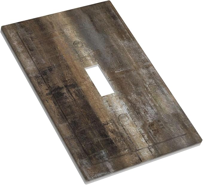 Light Switch Cover Plate Tan Brown Rustic Abstract Wood Vintage Wooden 1 Gang Single Toggle Decorative Switch Plates Wall Plates Electrical Faceplate Socket Covers for Farmhouse Home Decor