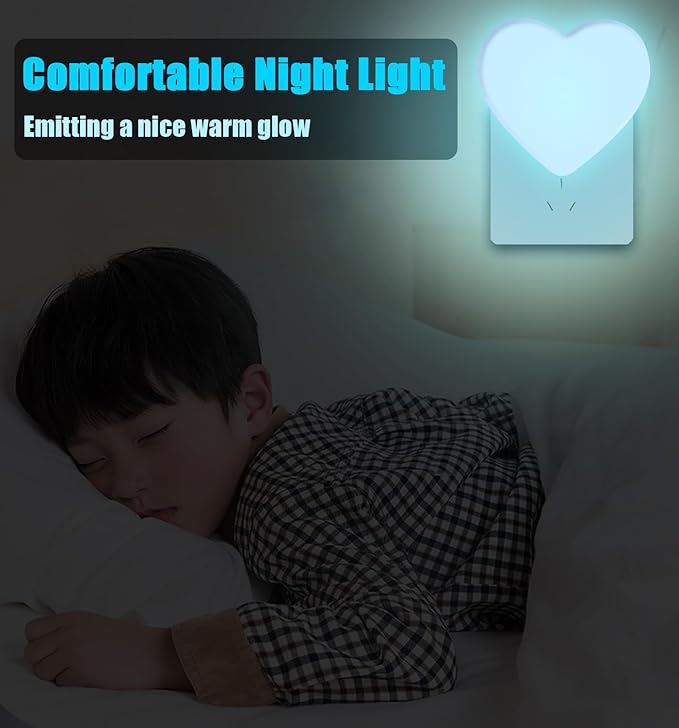 INZU Night Lights Plug into Wall, LED Night Light for Kids, Cute Nightlight with Auto Dusk to Dawn Sensor, LED Nightlight with Soft Warm Light for Bedroom, Nursery, Bathroom, Hallway (Blue)