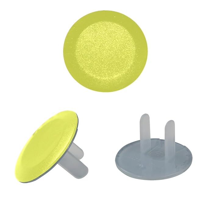 Pure Luminous Yellow Color Outlet Plug Covers - 12/24 Pack Safety Electrical Plug Protectors