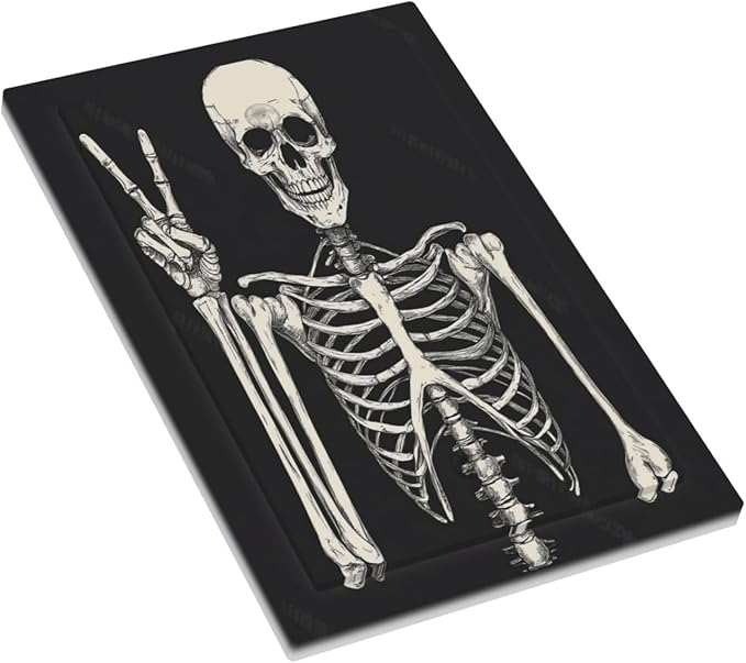 Light Switch Cover Plate Skeleton Skull Boho Hippie Dark Background 1 Gang No Device Blank Electrical Wall Plates Faceplate Decorative Switch Plate For Cabin Office Decor