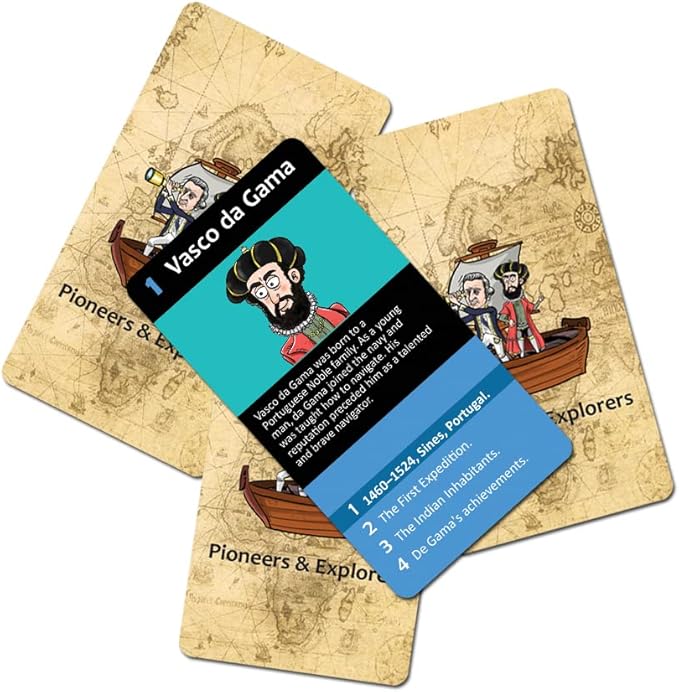 The Purple Cow Go Fish! - Pioneers & expolorers - The Classic Card Game with a General Knowledge Boost for Kids & Families Ages 6+