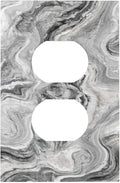 Beautiful Grey Marble Texture Simple Abstract Print Outlet Covers 1 Gang Duplex Light Switch Cover Decorative Switch Plates Electrical Receptacle Faceplate Wall Plate for Bathroom Kitchen Decor