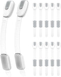 12 Packs Cabinet Locks Baby Proofing, Child Proof Cabinet Locks with 3M Adhesive, No-Drill Child Safety Cabinet Lock, Flexible for Drawer, Door, Fridge, Trashcan, Toilet Seat, Pantry