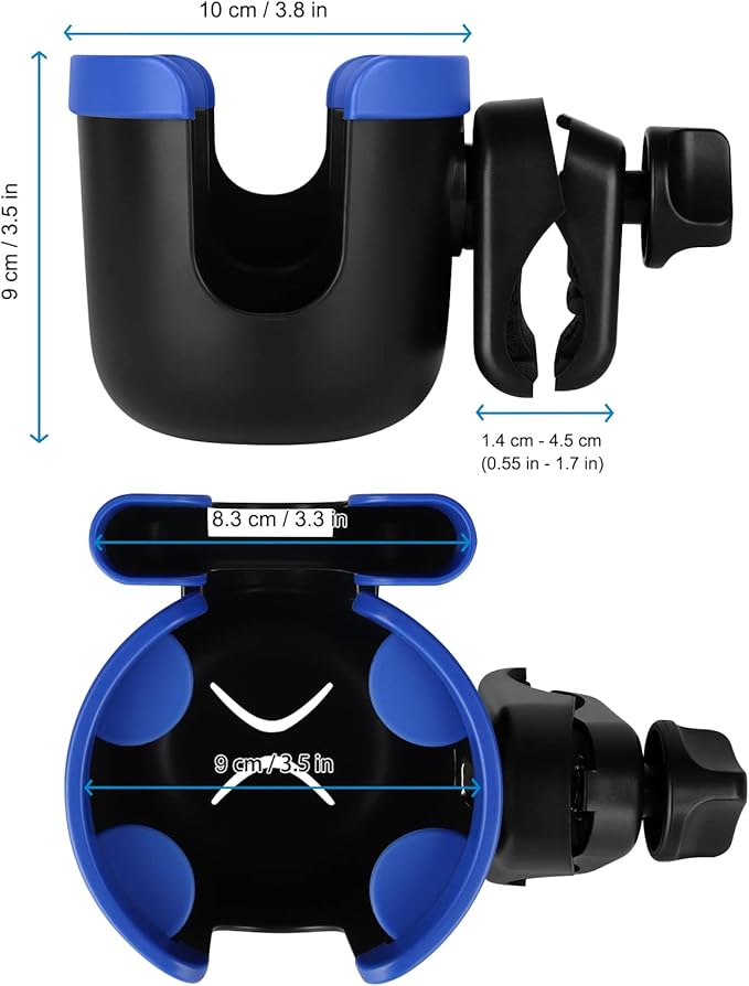 Accmor Stroller Cup Holder with Phone Holder, Bike Cup Holder, Universal Cup Holder for Uppababy Nuna Doona Strollers, 2-in-1 Cup Phone Holder for Stroller Bike Accessory