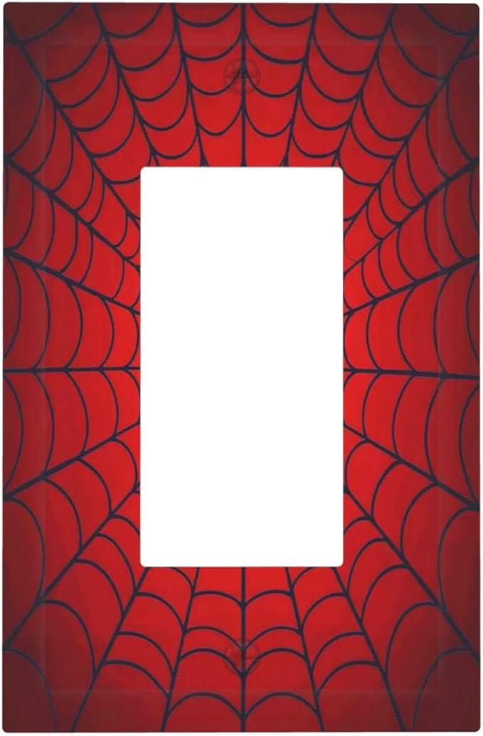 Red Spider Web Black Line Simplicity Decorative Outlet Covers 1 Gang Single Rocker Light Switch Cover Plate Wall Plates Gfci Faceplate For Kids Room Home Decor