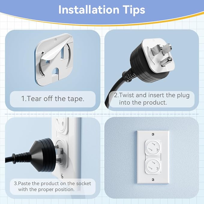 SAFELON 20 Pcs Electrical Safety Plug Socket Covers US, Child Baby Safety Plug Socket Covers for Sockets, Protection Against Electric Shock for Children (White)