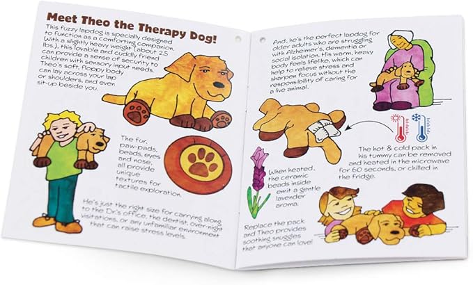 ROYLCO Theo The Sensory Companion Dog, Stuffed Animal, 2.5 lbs, Sensory Toy, Soft Fur, Heat/Cool Pack, Stuffed Animal for Children & Adults Brown