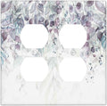 Hazy Leaves Ivy Nature Plants Eucalyptus Leave Outlet Covers 2 Gang Double Duplex Decorative Light Switch Covers Electrical Wallplates Socket Faceplate for Bedroom Home Decor