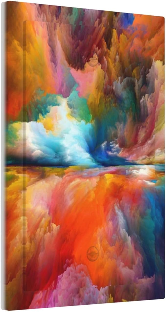 Light Switch Cover Plate Iridescent Abstract Colorful Clouds Wall Plate Cover 1 Gang Rainbow Blank No Device Decorative Outlet Covers Electrical Switchplate for Bathroom Home Decor