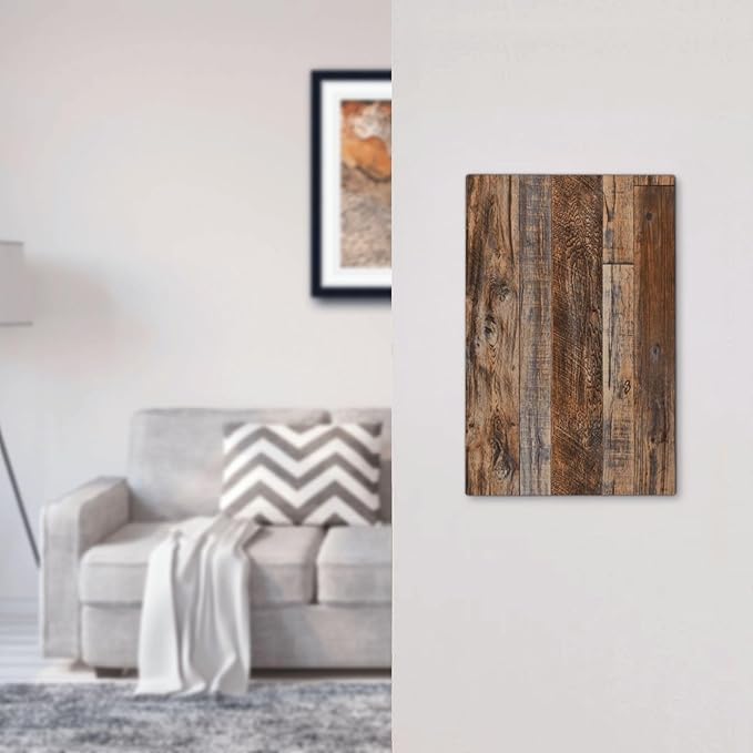 Vintage Board Rustic Brown Wood Texture Light Switch Cover Plate 1 Gang No Device Blank Electrical Wall Plates Faceplate Decorative Switch Plate Covers for Farmhouse Home Decor