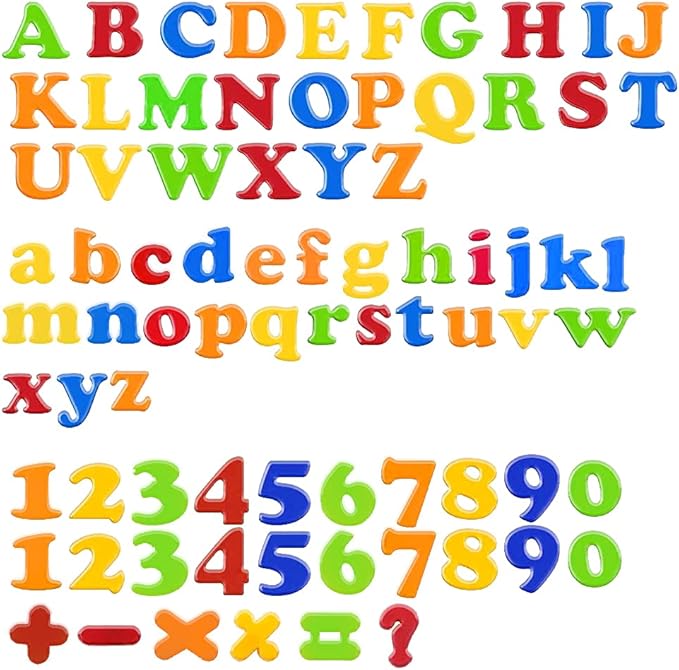 RAEQKS Magnetic Letters Numbers Alphabet ABC Colorful 123 Refrigerator Fridge Magnets for Vocabulary Educational Toy Set Preschool Learning Spelling Counting Game Uppercase Lowercase for Kids Age 3+