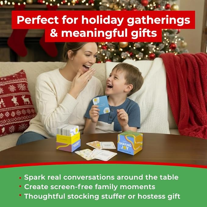 Big Life Journal – Sharing Joy Conversation Cards – 150 Prompts to Spark Joy, Gratitude & Meaningful Conversations – Gift for Families, Kids & Parents for Holidays, Road Trips & Family Dinners
