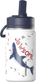 Hydrapeak Mini 14oz Fun Sticker Print Water Bottle with Straw Lid, Stainless Steel Double Wall Insulated Water Bottle, Leak-Proof and Spill-Proof Water Bottle, Jaw