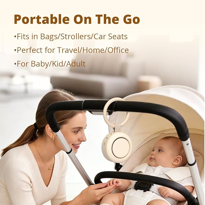 Portable Sound Machine Powerful Battery White Noise Machine 30 Soothing Sounds 4 Timers Memory Function for Baby Kids Adults Brown Noise Sleep Sound Machine for Home Travel Office