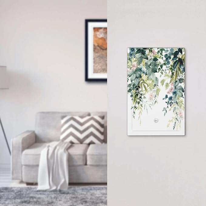 Colorful Plant Flower Sage Eucalyptus Leaves Light Switch Cover Plate 1 Gang No Device Blank Electrical Wall Plates Faceplate Decorative Switch Plate Covers for Bedroom Living Room Decor