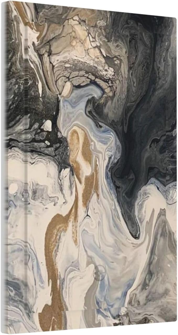 Light Switch Cover Plate Black Gold Swirl Fluid Painting Marble 1 Gang No Device Blank Electrical Wall Plates Faceplate Decorative Switch Plate For Bathroom Kitchen Decor