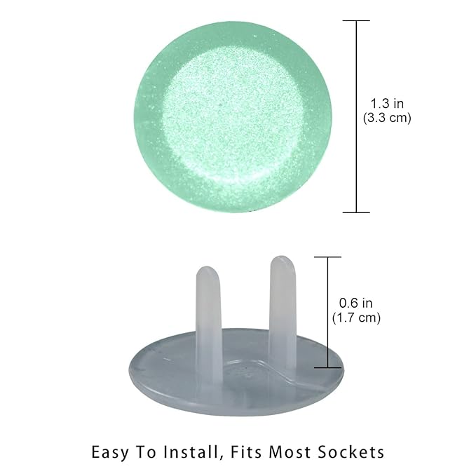 Outlet Covers, Child Safe, Easy Install, Pure Light Green Color