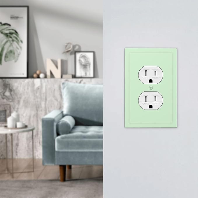 Green 1 Gang Electrical Duplex Wall Plate Receptacle Outlet Covers Decorative Dual Single Device Light Switch Cover Switchplate