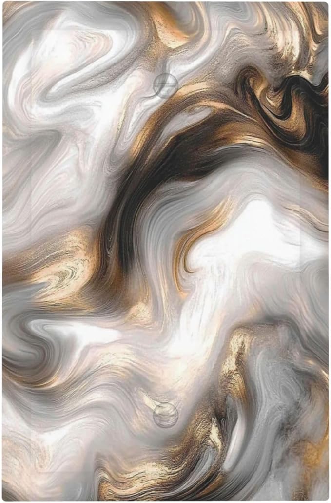 Light Switch Cover Plate Grey Brown Swirl Marble Texture 1 Gang No Device Blank Electrical Wall Plates Faceplate Decorative Switch Plate For Bathroom Kitchen Decor