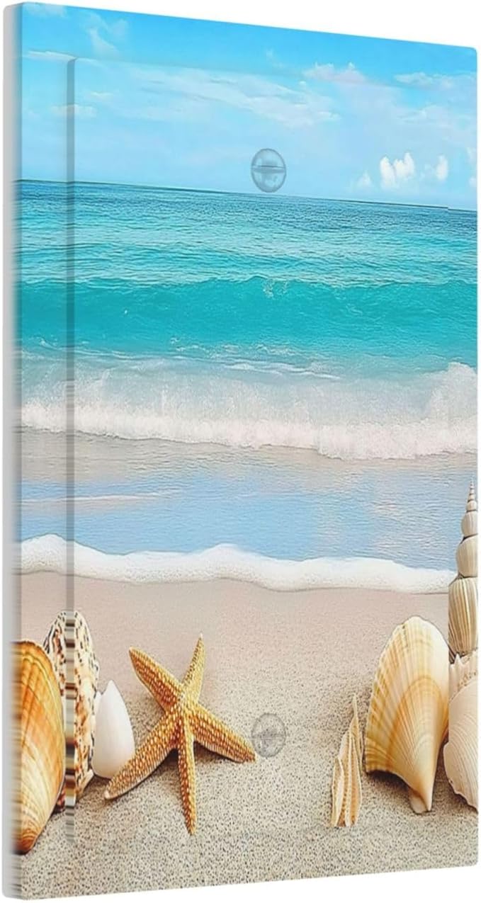 Light Switch Cover Plate Seashells Beach Starfish Scallop 1 Gang No Device Blank Electrical Wall Plates Faceplate Decorative Switch Plate For Bathroom Home Decor