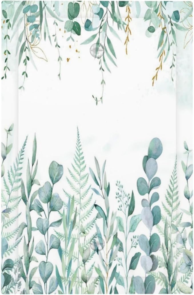 Boho Green Eucalyptus Leaf Floral Sage Flower Light Switch Cover Plate 1 Gang No Device Blank Electrical Wall Plates Faceplate Decorative Switch Plate Covers for Bedroom Living Room Decor