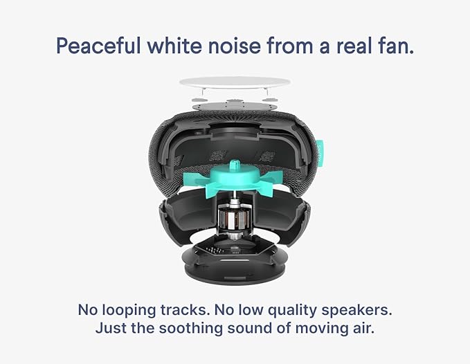 SNOOZ Smart White Noise Machine - Real Fan Inside for Non-Looping Sound, Portable Sleep Aid for Adults, Dogs, Travel, Home, Bedroom, Sleeping, Office Privacy, Therapy, & Baby Registry Essential- Cloud